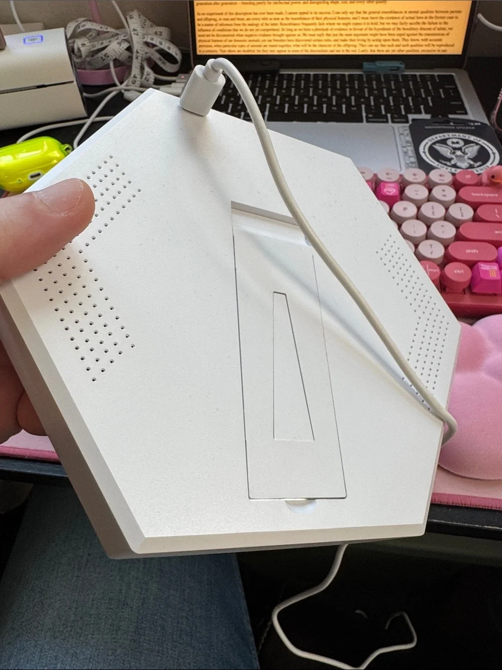 🔥 White Hexagon LED Therapy Light - USB Powered